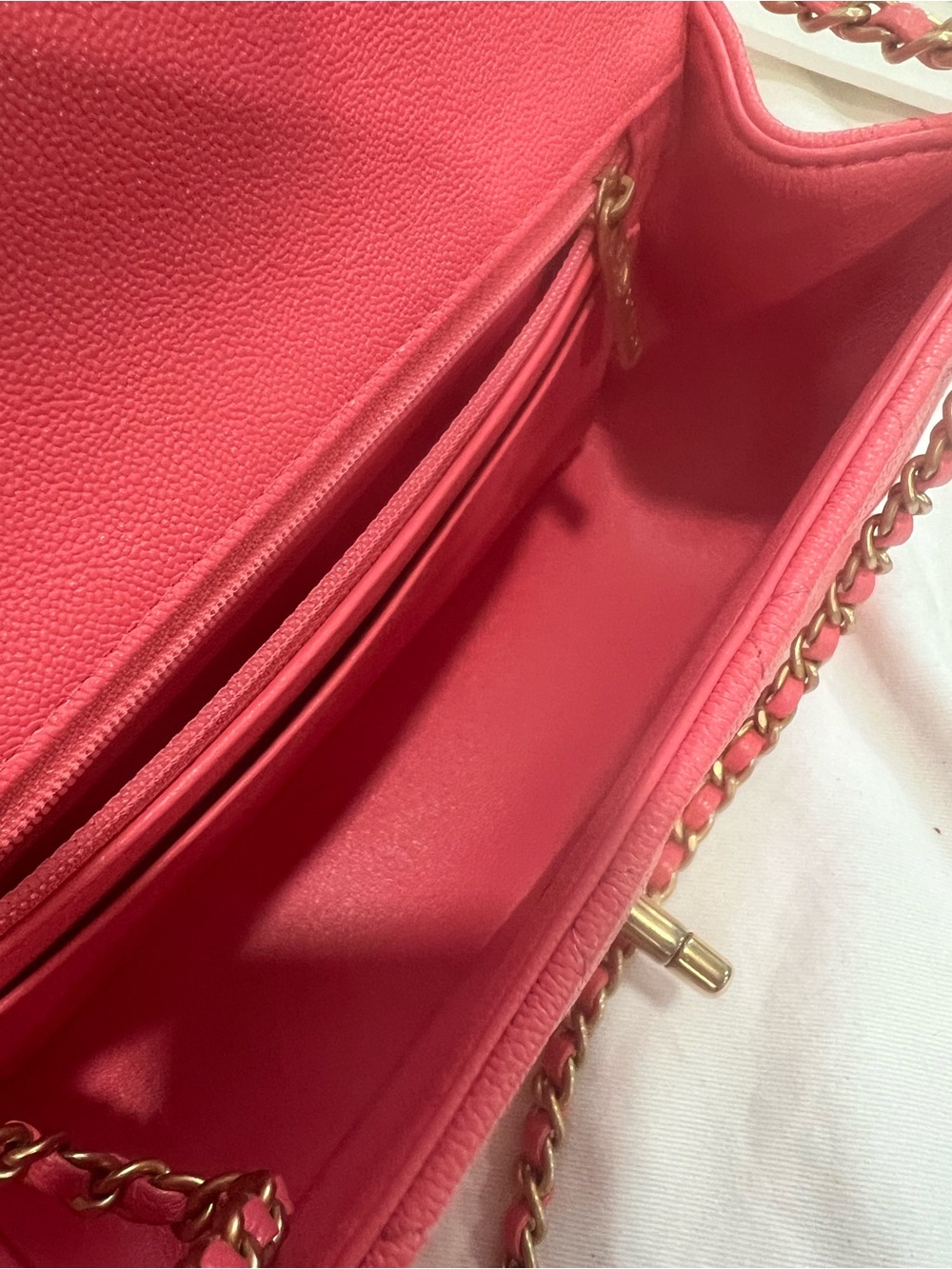 Chanel Classic Caviar Pink Mini rectangular Flap Bag - Picture 4 of 11